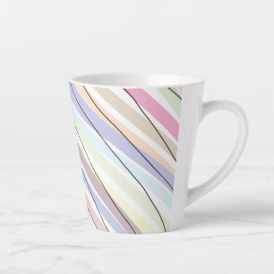 Tasse Latte Couleurs pastel ondulées