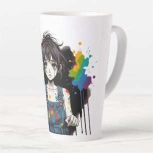 Tasse Latte Couleurs qui saignent Fille artiste manga anime qu