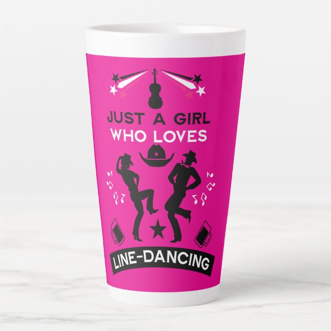 Tasse Latte Country Music Line Dancing (Devant)