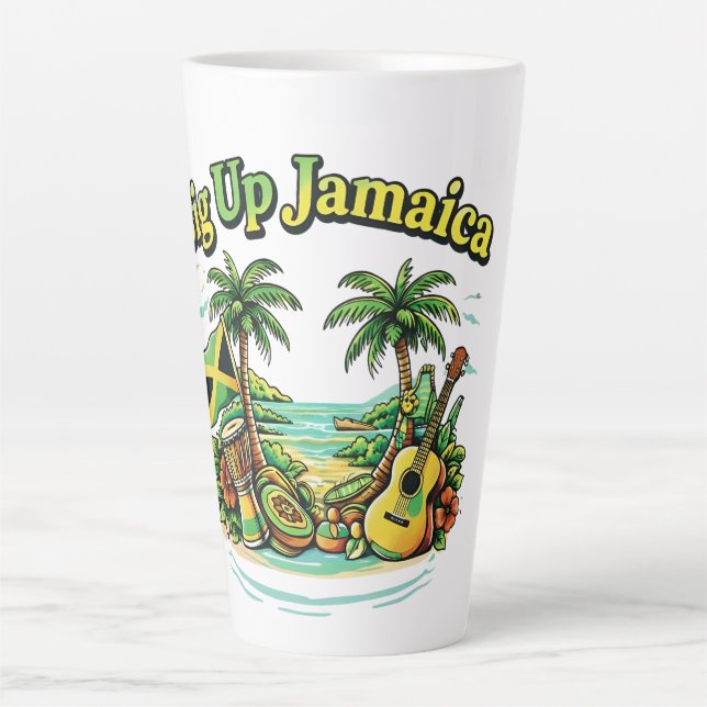Tasse Latte Coup de chapeau à la Jamaïque (Devant)