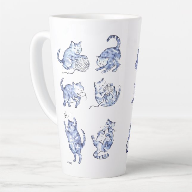 Tasse Latte Coupe Blue Cat (Angle gauche)