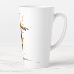 Tasse Latte coupe de fille d'automne