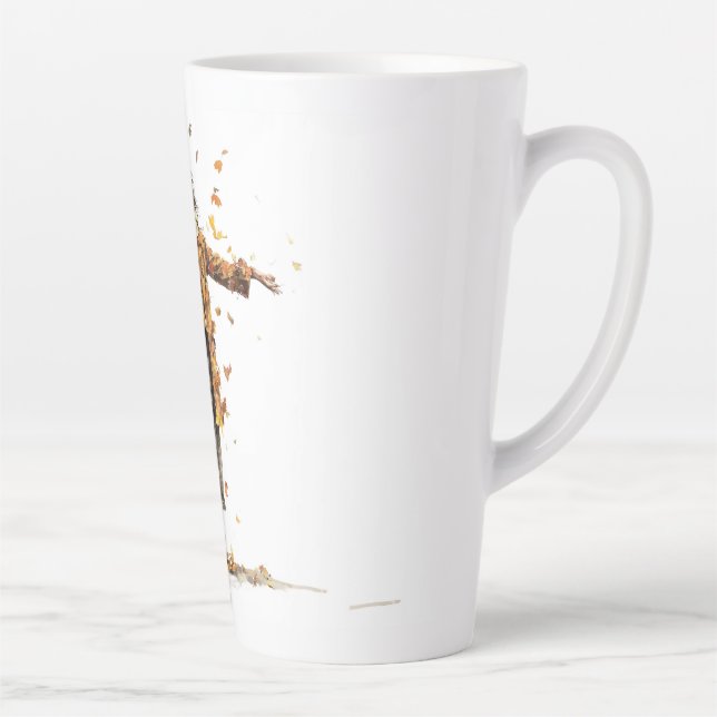 Tasse Latte coupe de fille d'automne (Droite)