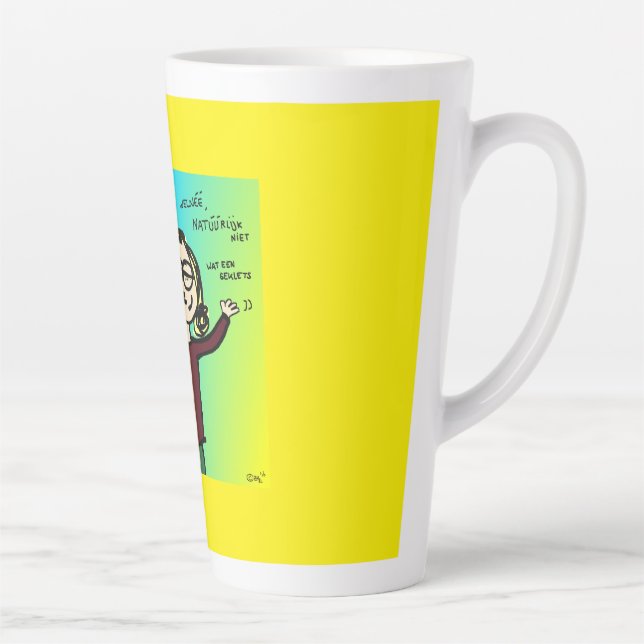 Tasse Latte Coupe du texte: Si vous pouvez dire non, (Droite)