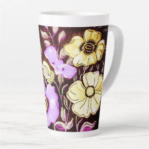 Tasse Latte Coupe Florale d'automne