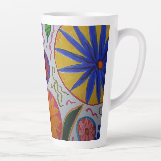 Tasse Latte Coupe Florale Latte moderne (Droite)