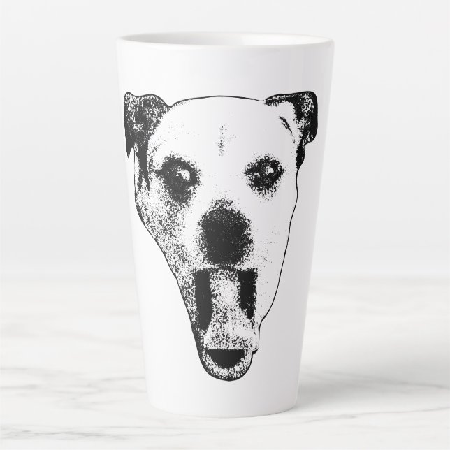 Tasse Latte Coupe Gremlin en noir et blanc (Devant)