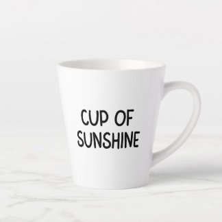 Tasse Latte Coupe minimaliste de typographie noire de Sunshine