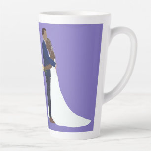 Tasse Latte Couple de mariés, variation de tons de peau 6