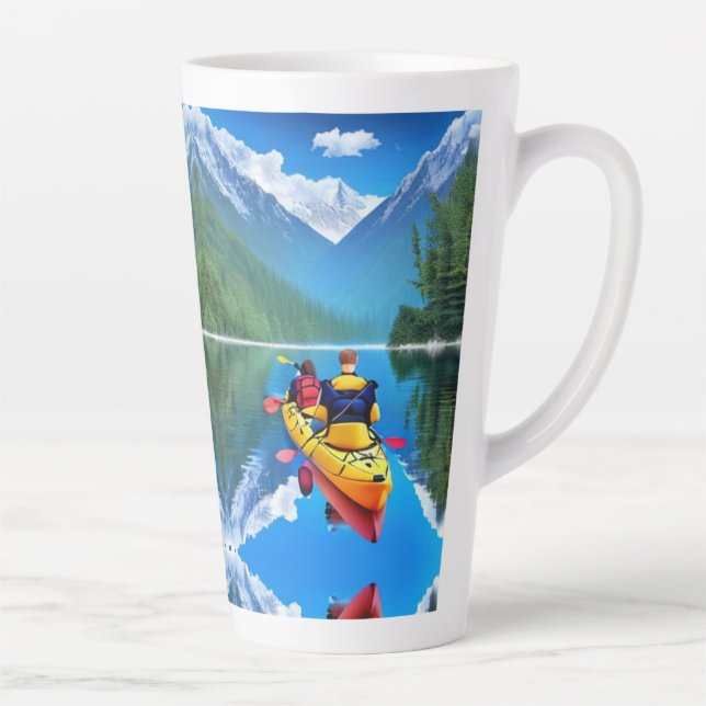 Tasse Latte Couple en Kayak | Thème Kayaking (Droite)