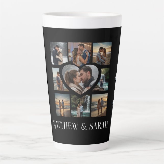 Tasse Latte Couples Je T'Aime Coeur Neuf Photo (Devant)