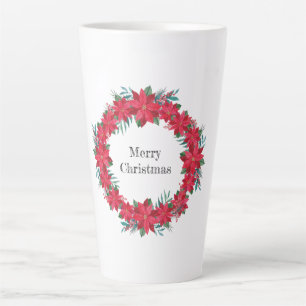 Tasse Latte Courbe rouge Poinsettia