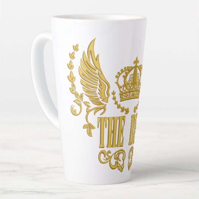 Tasse Latte Couronne Ailes d'Or La Meilleure (Angle gauche)