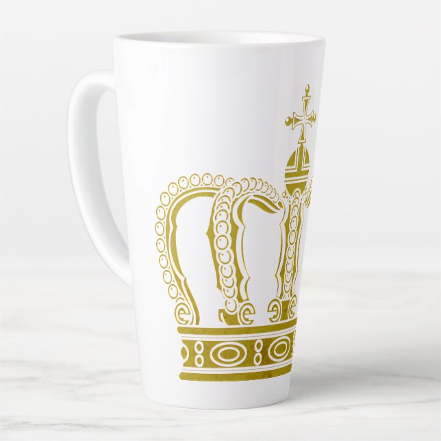 Tasse Latte Couronne d'or - luxe royal (Angle gauche)