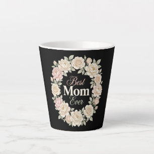Tasse Latte Couronne Élégante Florale Meilleure Maman