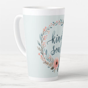 Tasse Latte Couronne florale de l'âme gentille Citation à l'aq