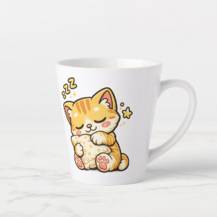 Tasse Latte Coussin de chat endormi mignon