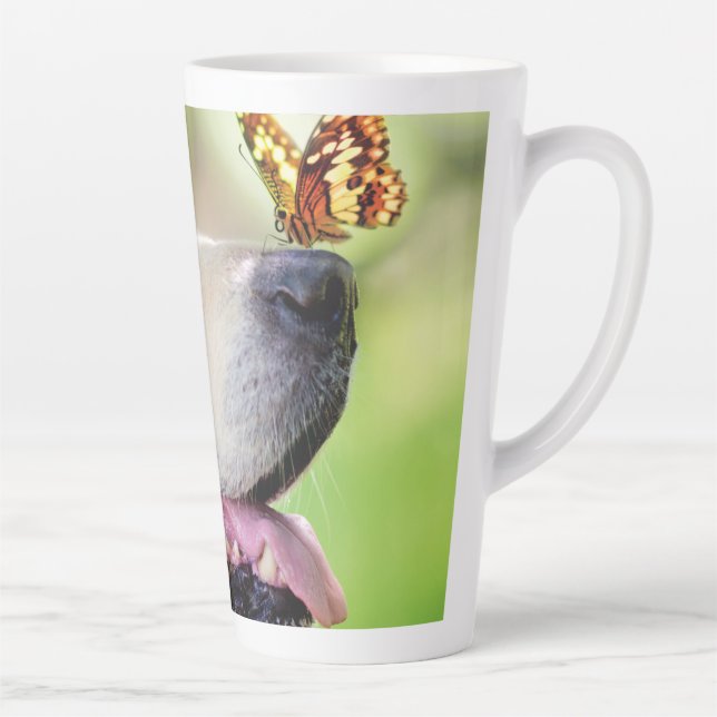 Tasse Latte Coussin décoratif Labrador et papillon (Droite)