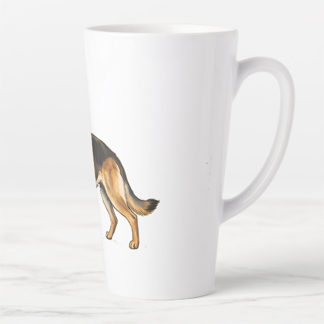 Tasse Latte Coussin double face avec Berger Allemand (Droite)