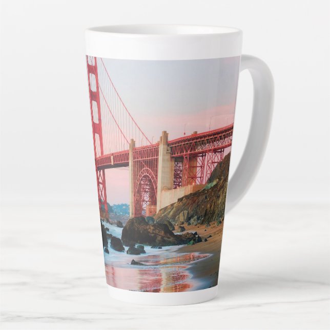 Tasse Latte coussin jeté pont Golden gate (Angle droit)