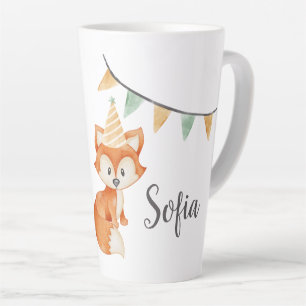 Tasse Latte Coute Fox Woodland Casquette de la fête rose