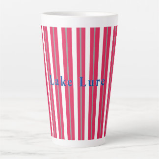 Tasse Latte Couteau à rayures blanc rouge lac ou plage personn
