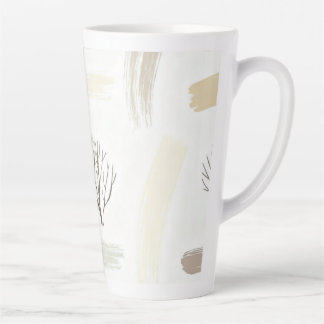 Tasse Latte Cozy  Minimal Winter Aesthetic Pattern  
