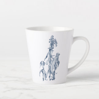 Tasse Latte Cozy Winter Botanical Art