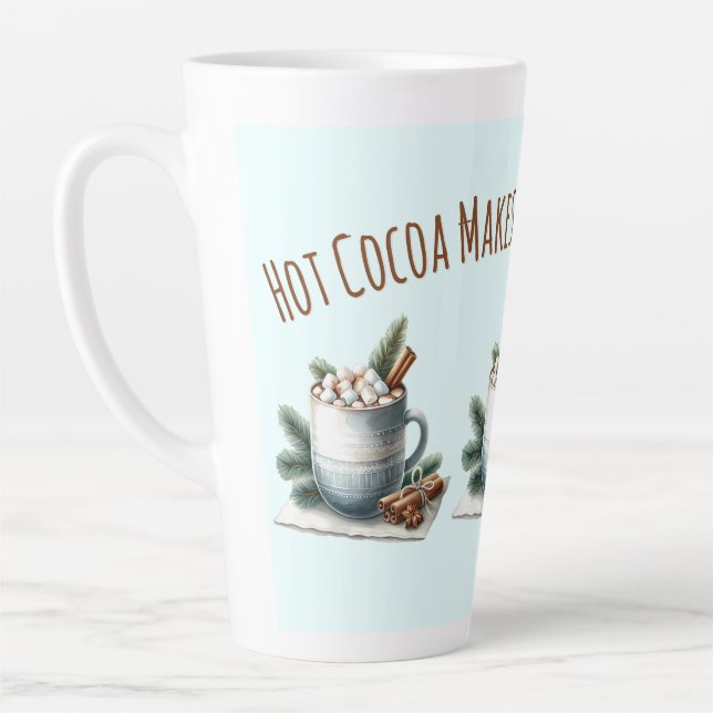 Tasse Latte Cozy Winter Cocoa Marshmallow Scene (Gauche)