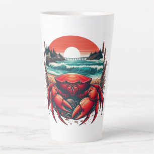 Tasse Latte crabe côtier/marin du Maine
