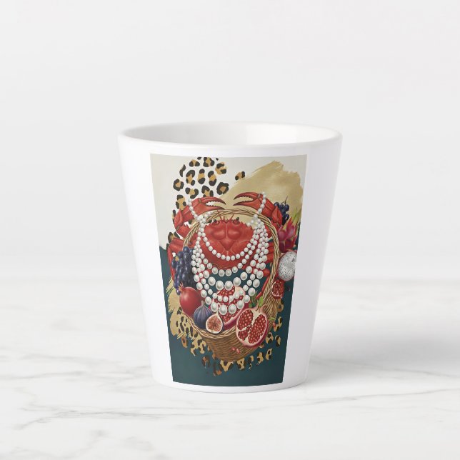 Tasse Latte Crabe Éclectique avec Perles, Maximali (Devant)