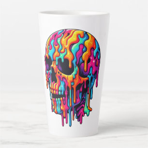 Tasse Latte Crâne psychédélique dynamique