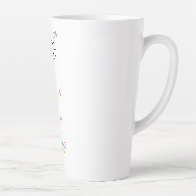 Tasse Latte Crayon amical Design de rentrée scolaire.  (Droite)