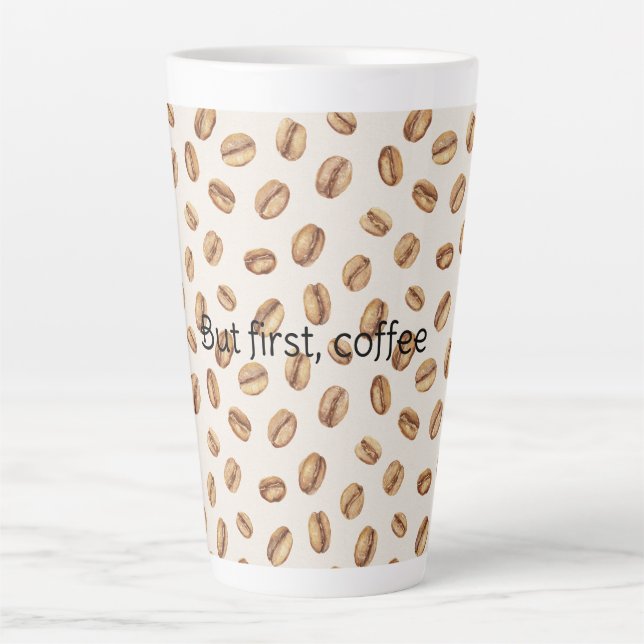 Tasse Latte Cream Coffee Beans (Devant)