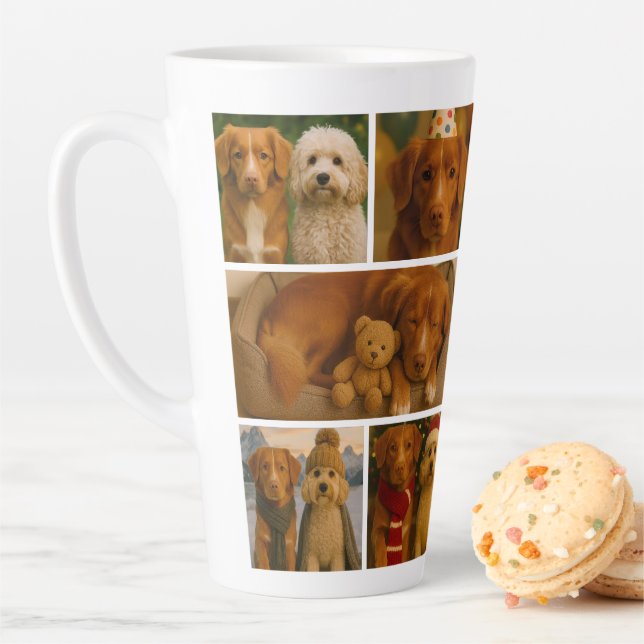 Tasse Latte Create your own 10 photo collage personalized (En situation)
