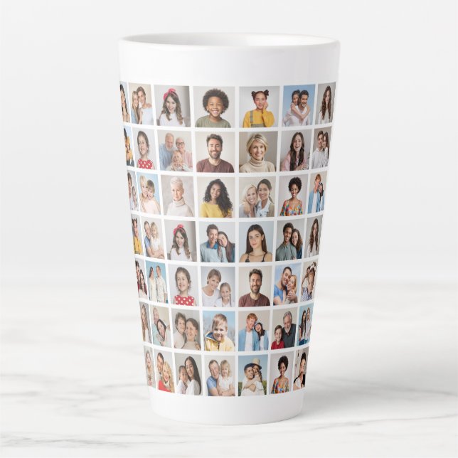 Tasse Latte Create Your Own 49 Photo Collage  (Devant)