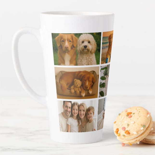 Tasse Latte Create your own custom made 9 photo personalized (En situation)