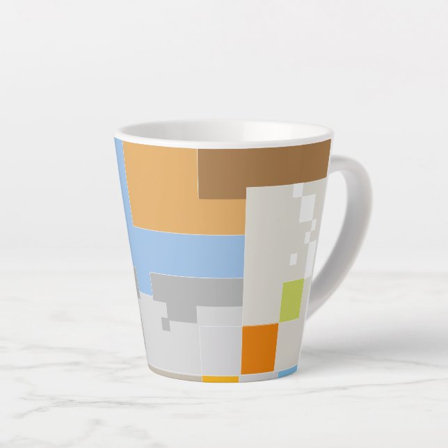 Tasse Latte Création de Motif Abstrait (Angle droit)