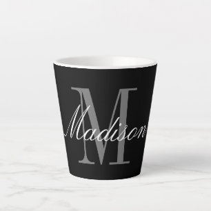Tasse Latte Créer votre propre monogramme Nom initial