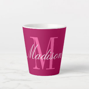 Tasse Latte Créer votre propre monogramme Nom initial