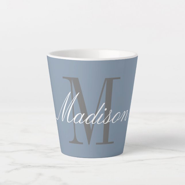Tasse Latte Créez votre propre nom initial de monogramme (Devant)