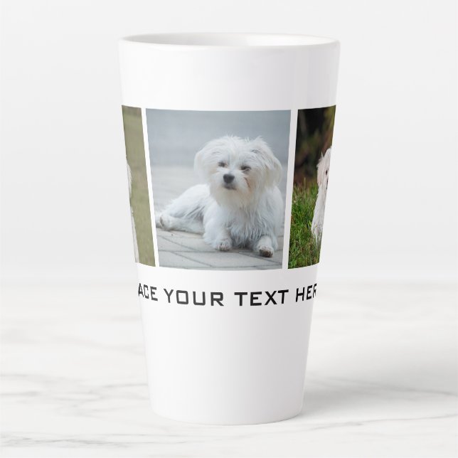 Tasse Latte Créez votre propre photo de chien de famille (Devant)