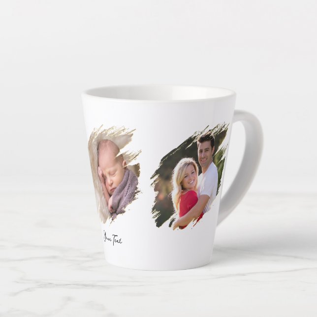 Tasse Latte Créez votre propre photo personnalisée et texte pe (Angle droit)