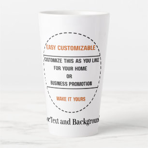 Tasse Latte Créez Votre Propre Promotion de Marque Simple