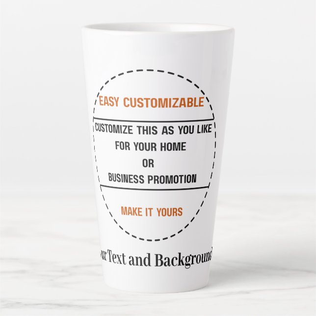 Tasse Latte Créez Votre Propre Promotion de Marque Simple (Devant)