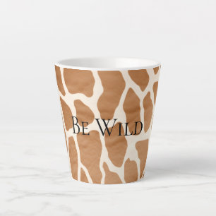 Tasse Latte Crème Brown Safari Giraffe Poster de animal