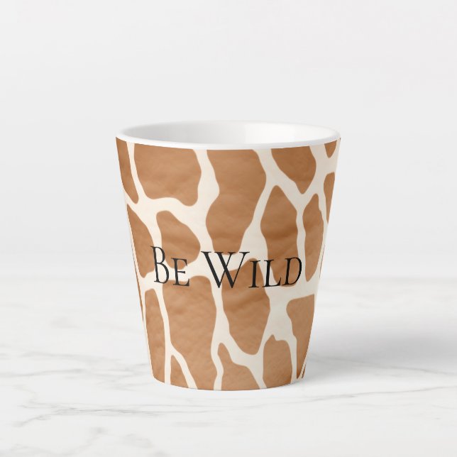 Tasse Latte Crème Brown Safari Giraffe Poster de animal (Devant)