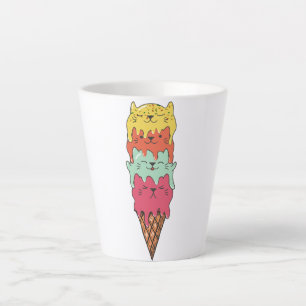 Tasse Latte Crème glacée de chats mignonne   Kawaii Kittens