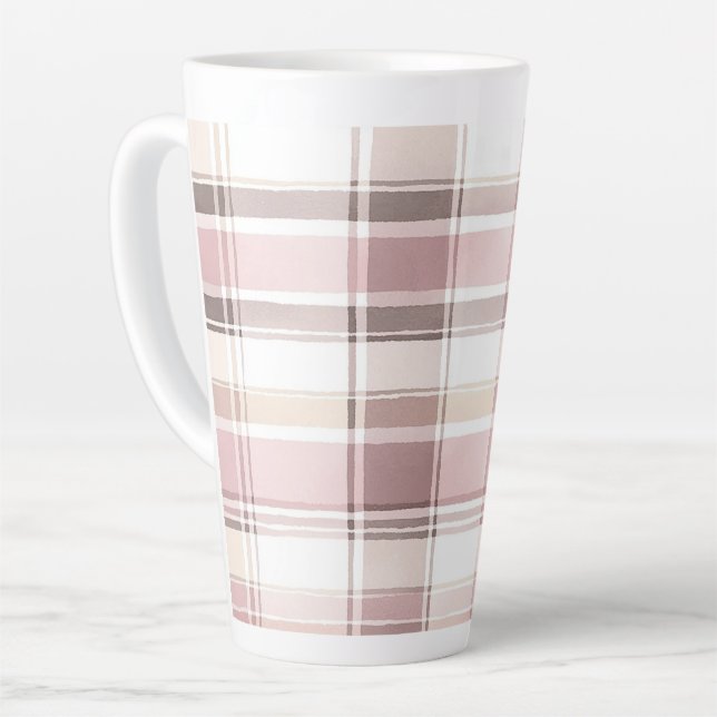 Tasse Latte Crème Rose vierge Grandes Brown Noël (Angle gauche)