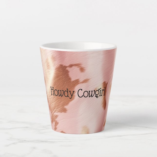 Tasse Latte Crème rose vif Fille Cowhide Brown (Devant)